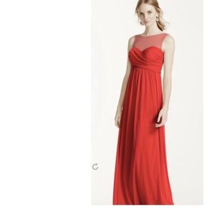 David’s Bridal Persimmon floor length dress sz4